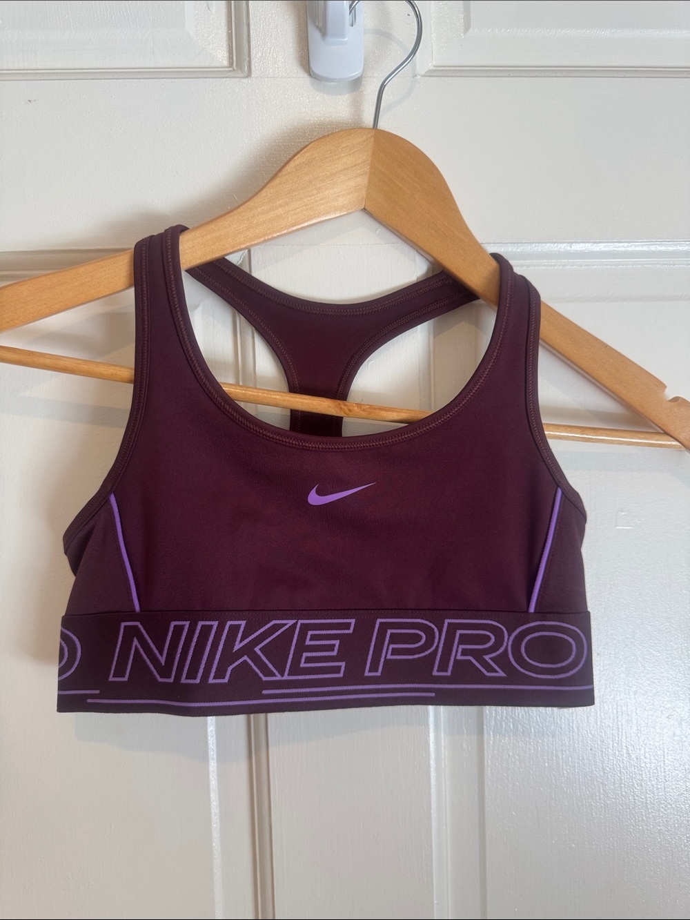 Girls Nike Plum Sports Bra with Lavender Accents size M